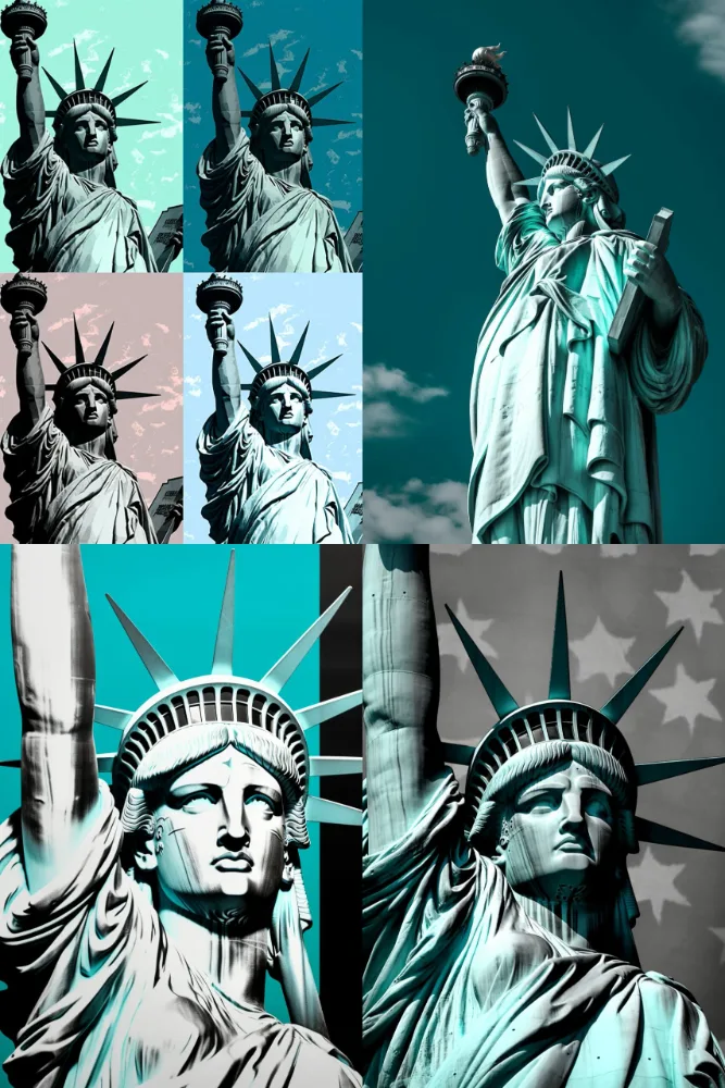 Stampe su tela della Statua della Libertà in stile Warhol