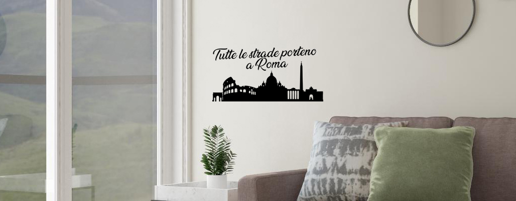 Adesivi frasi romane per decorazione