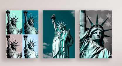 Lady Liberty stampata su tela stile Andy Warhol - immagine 4